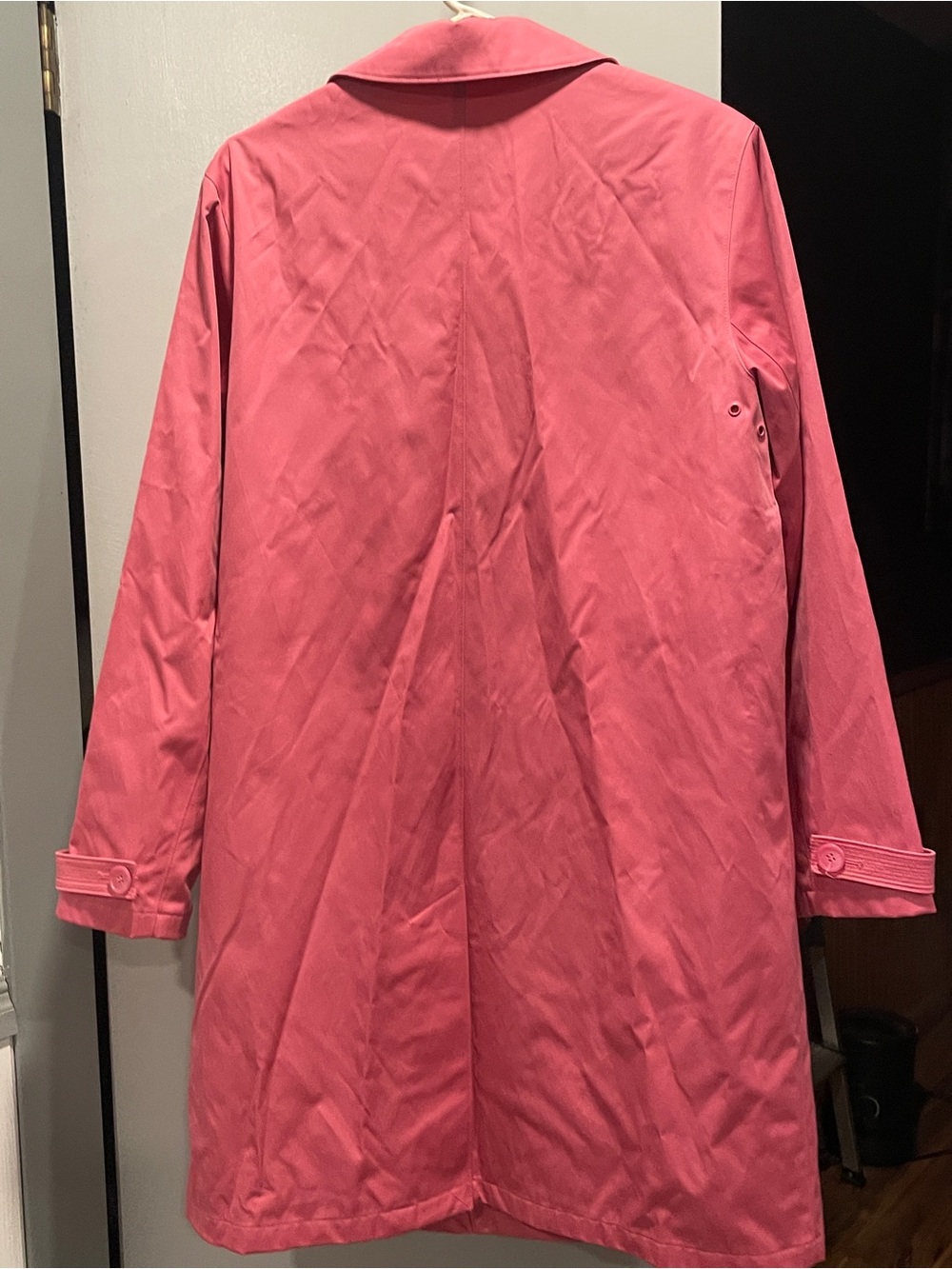 Esprit Bright Pink Single-Breasted Trench rain coat size L - Picture 7 of 7